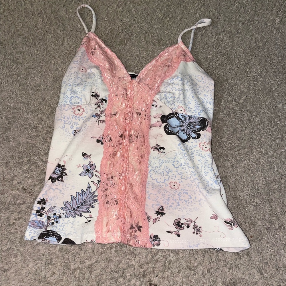 My Michelle Floral & Lace Tank